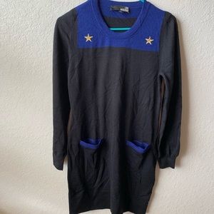 Love Moschino blue/black wool knit sweater Dress